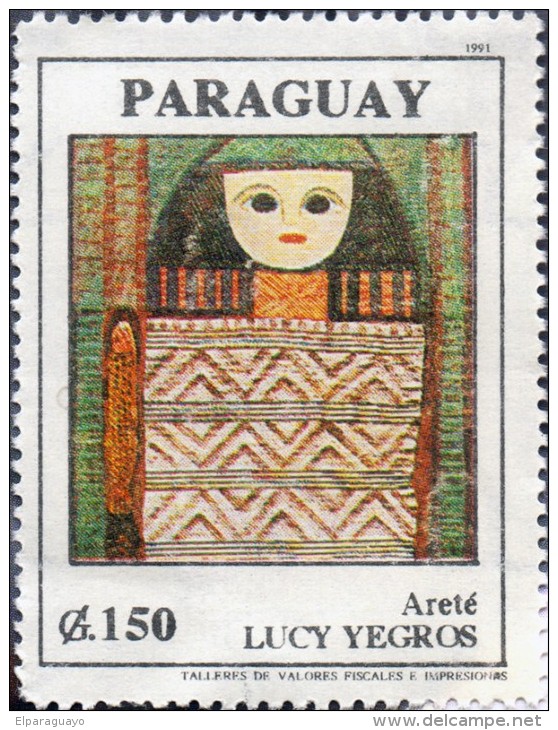 ESTAMPILLA PARAGUAY LUCY YEGROS ARTISTA DEL PARAGUAY - Paraguay