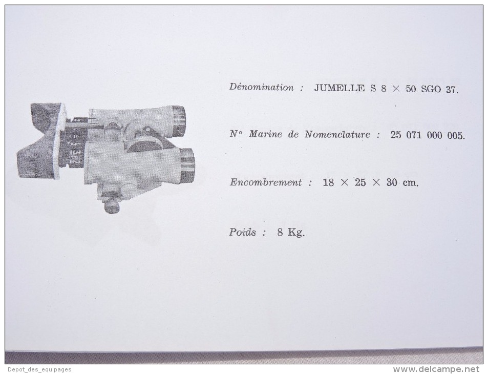 MONOCULAIRE 8 x 50 FABRICATION S.G.O. 1937 en BRONZE - MARINE NATIONALE