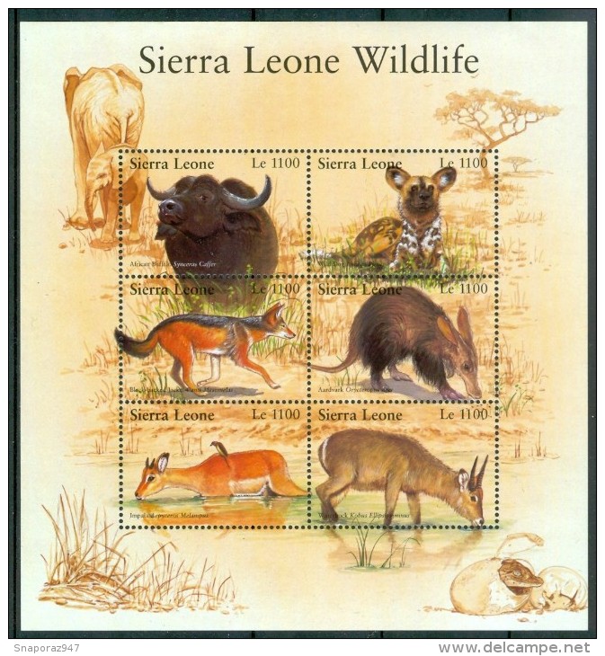 2002 Sierra Leone "Sierra Leone Wildlife" Animali Animals Animaux Set 2 Block MNH** Sc86 - Sierra Leone (1961-...)