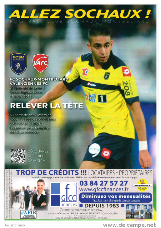 Programme FC Sochaux â€“ Valenciennes 2012/3 - Libros