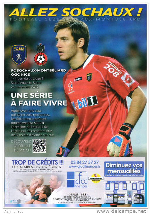 Programme FC Sochaux â€“ OGC Nice 2012/3 - Books