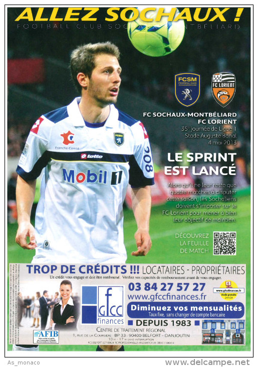 Programme FC Sochaux â€“ Lorient FC 2012/3 - Livres