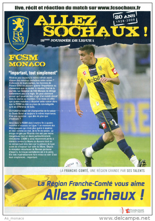 Programme FC Sochaux â€“ AS Monaco FC 2007/8 - Libros