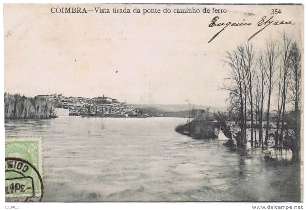 Cpa COIMBRA - VISTA DA PONTE DO CAMINHO DE FERRO - Coimbra