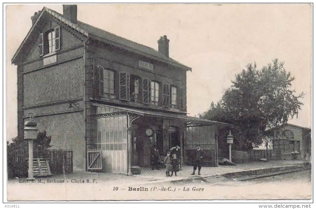 Cpa  BARLIN La Gare - Barlin