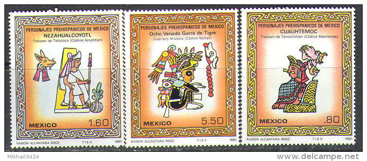 M0758 ✅ Indians History Archeology Museum Pre-Columbus 1980 Mexico 3v Set MNH ** - American Indians