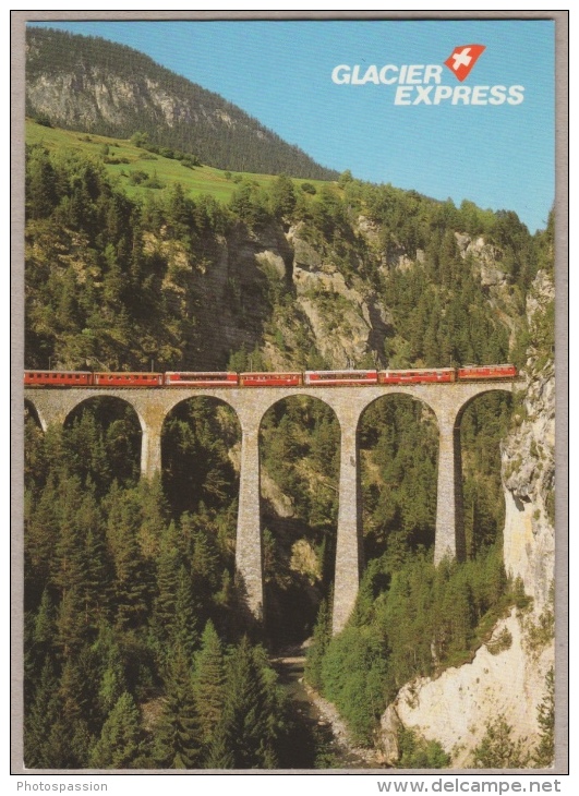 RhB - Rhätischen Bahn - Der Glacier Express Auf Dem Landwasser-Viadukt - Graubünden - Train - Railway - Trains