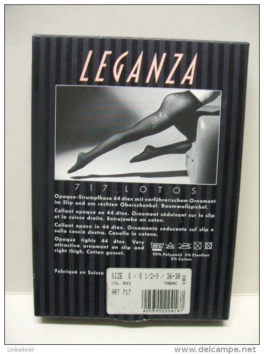 COLLANTS LEGANZA Media - Modèle 717 Lotos : Tabac - S / 8 1/2-9 / 36-38 - Neuf Dans Boîte D´origine - Tights & Stockings