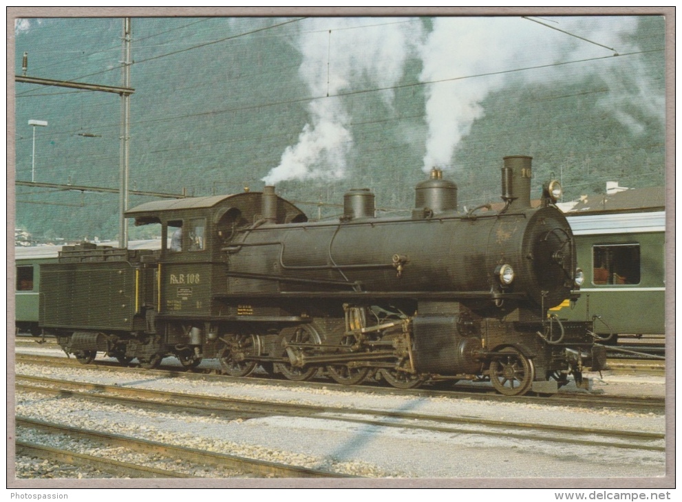 RhB - Rhätischen Bahn - Dampflokomotive G 4/5 Nr. 108 - Chur, 1977 - Locomotive à Vapeur - Train - Railway - Trenes