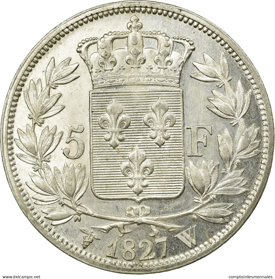 Monnaie, France, Charles X, 5 Francs, 1827, Lille, SUP, Argent, KM:728.13 - J. 5 Francs