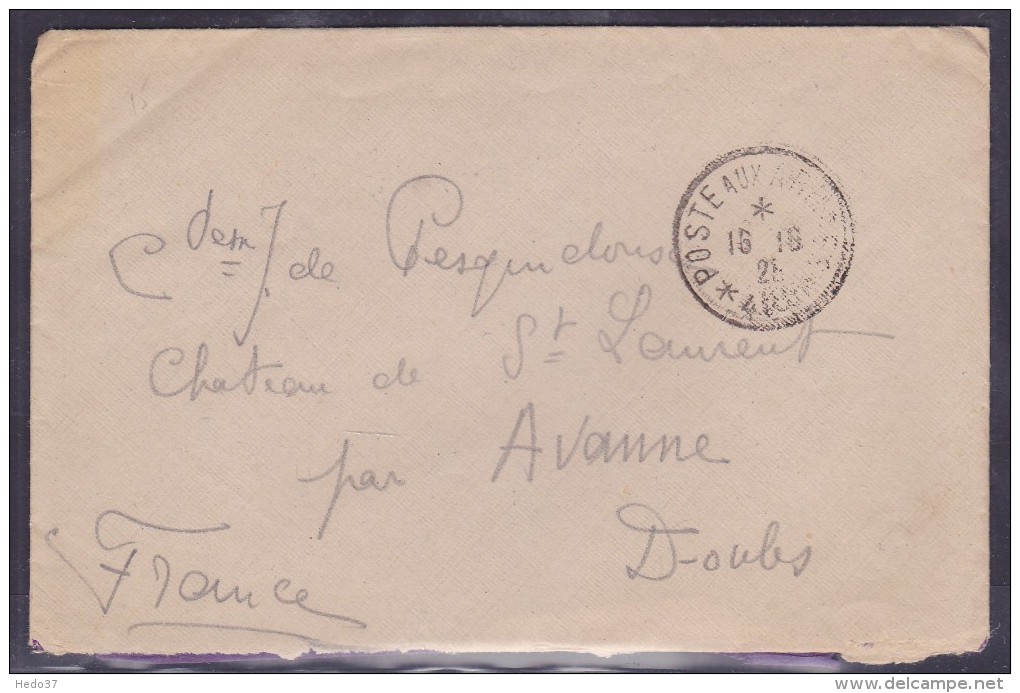 Cachets Militaires - Lettre - Cachets Militaires A Partir De 1900 (hors Guerres)