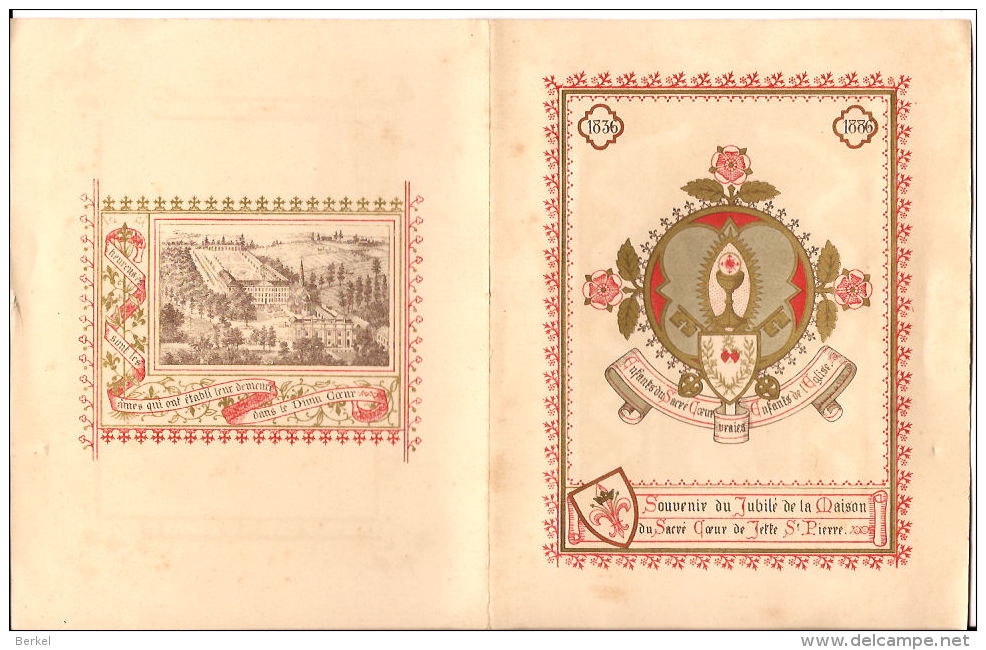 SOUVENIR DU JUBILÉ MAISON SACRE COEUR DE JETTE ST PIERRE 1836>1886 KANTEN PRENTJE Bpr - Images Religieuses