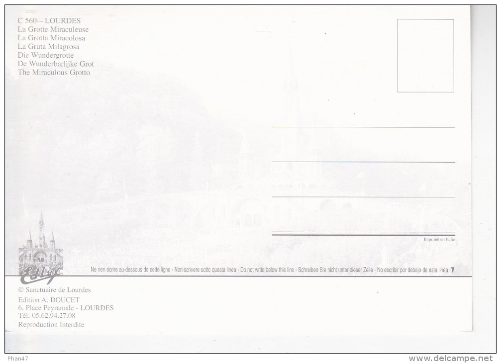 LOURDES (65-Hautes Pyrénées), La Grotte Miraculeuse, Pélerins, Cierges, Ed. A. Doucet 1970 Environ - Lourdes