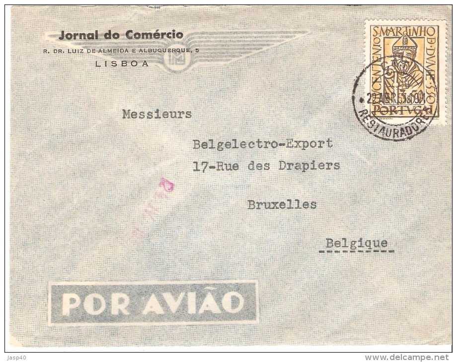 CARTA CIRCULADA DE PORTUGAL PARA A BELGICA - Brieven En Documenten