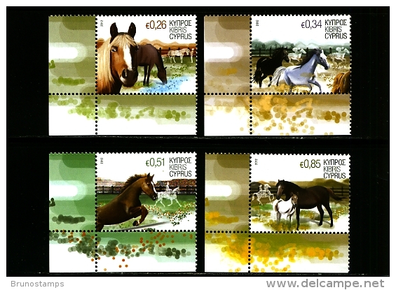 CYPRUS - 2012  HORSES  SET  MINT NH - Unused Stamps