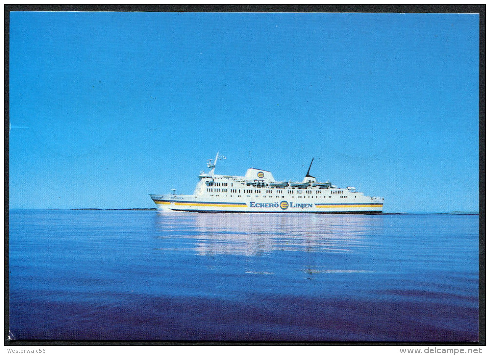 (1551) Aland Schiffspost - ECKERÖ LINJEN - M/S ROSLAGEN, Gest. 1.3.95 ECKERÖ NAVIRE Auf AK Mit Schiff Roslagen - Aland