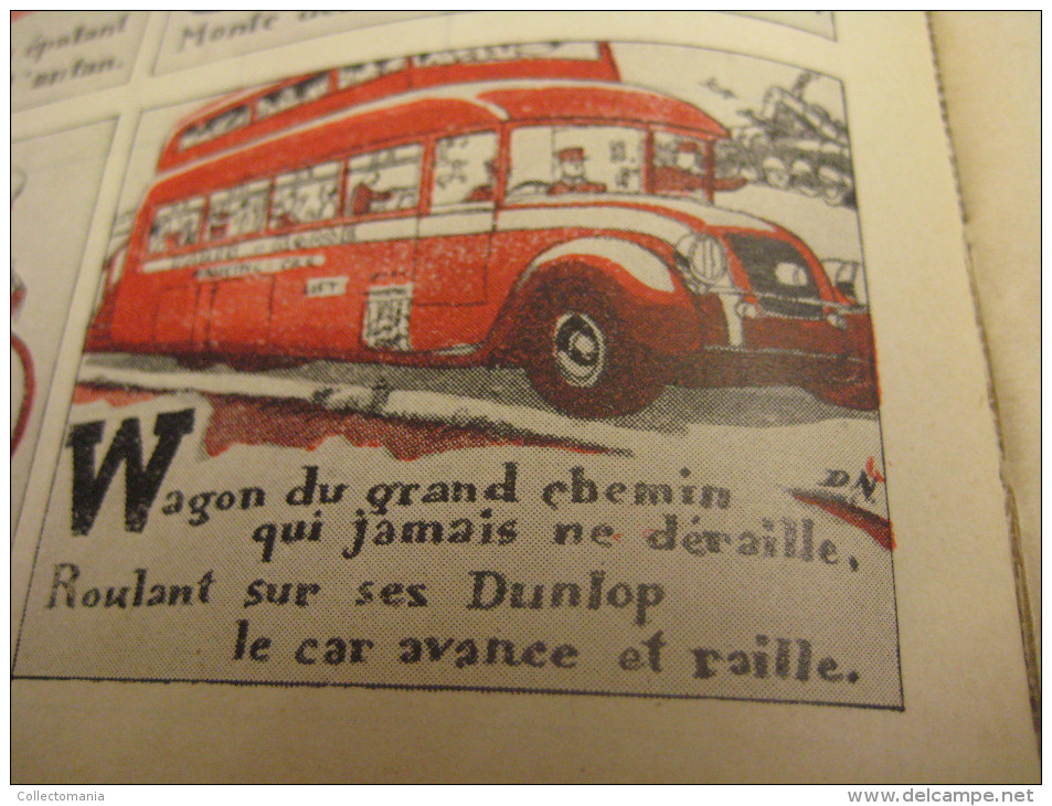 Agenda DUNLOP Pneus 1930 Comics Illustrations Pierre Delarue-Nouvellière & JEAN ROUTIER & J. WANKE - B.D.  Hergé Strips - Sonstige & Ohne Zuordnung