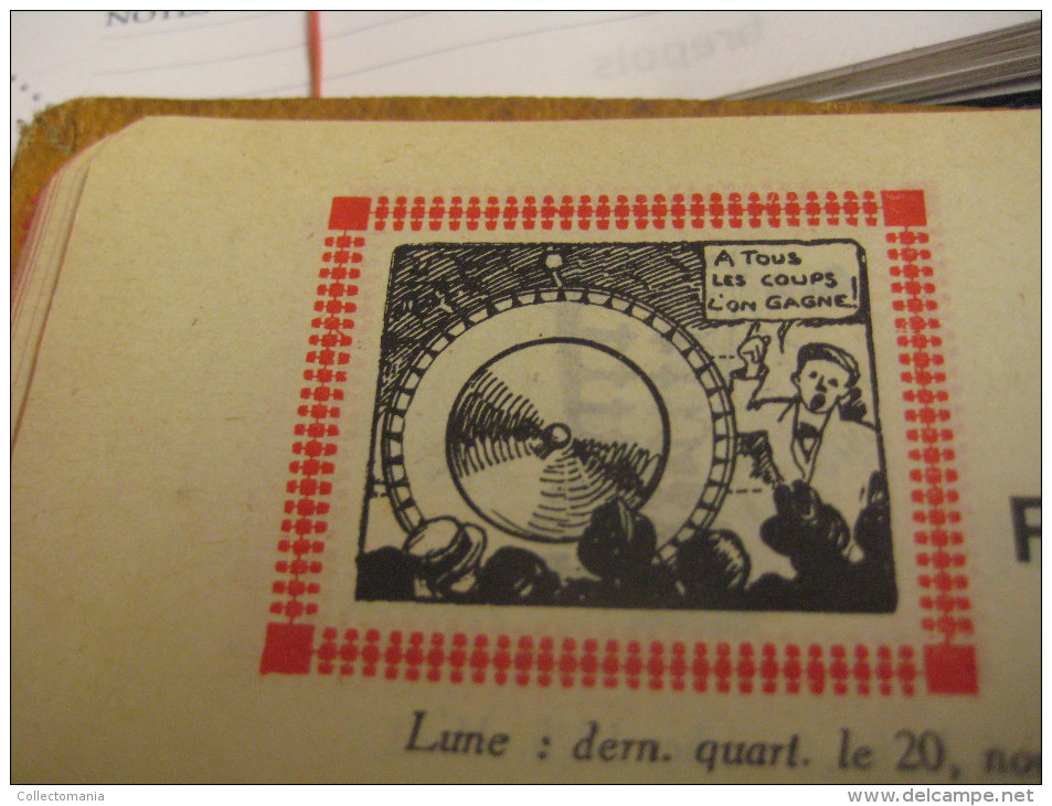 Agenda DUNLOP pneus 1930 comics illustrations Pierre Delarue-Nouvellière & JEAN ROUTIER & J. WANKE - B.D.  Hergé strips