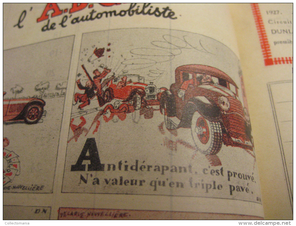 Agenda DUNLOP pneus 1930 comics illustrations Pierre Delarue-Nouvellière & JEAN ROUTIER & J. WANKE - B.D.  Hergé strips