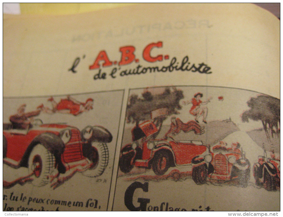 Agenda DUNLOP pneus 1930 comics illustrations Pierre Delarue-Nouvellière & JEAN ROUTIER & J. WANKE - B.D.  Hergé strips