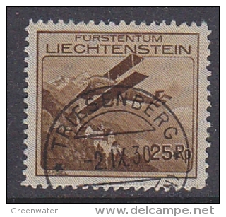 Liechtenstein 1930  Airmail 25Rp Used Ca Triesenberg  24 X 30 (26219A) - Gebruikt