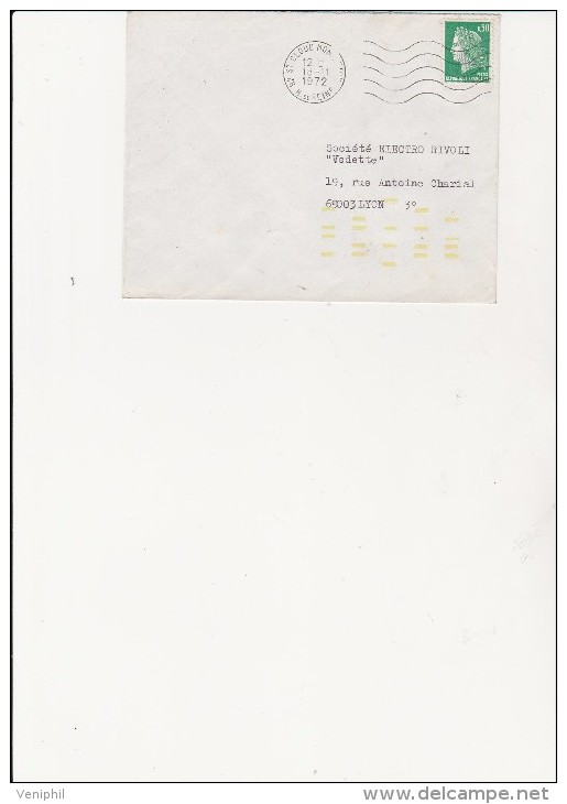 LETTRE MARQUES JAUNE -AUTOMATION DU COURRIER -CAD ST CLOUD MONTRETOUT -HT DE SEINE -1972 - Oblitérations Mécaniques (Autres)