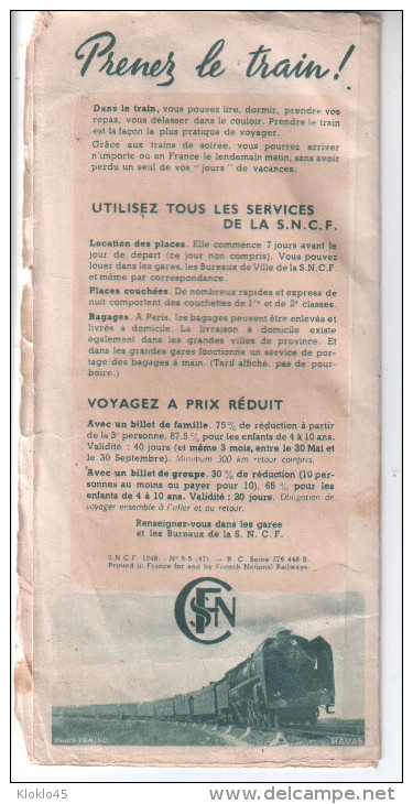 Carte - Dépliant ALPES- SOCIETE NATIONALE DES CHEMINS DE FER FRANCAIS - Au Dos Publicité Prenez Le Train ... - Cartes Géographiques