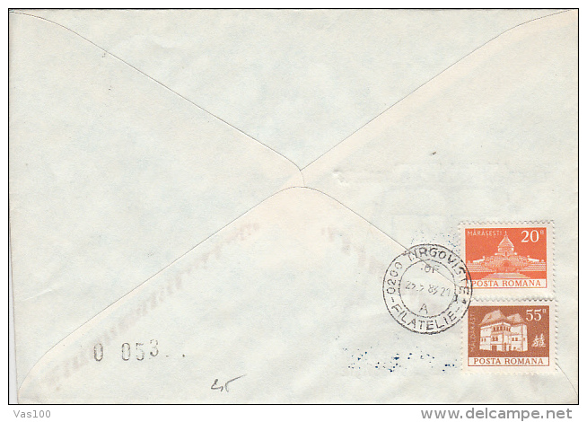 CORESI PRINTING ANNIVERSARY, PHILATELIC EXHIBITION, TARGOVISTE, SPECIAL COVER, 1983, ROMANIA - Brieven En Documenten