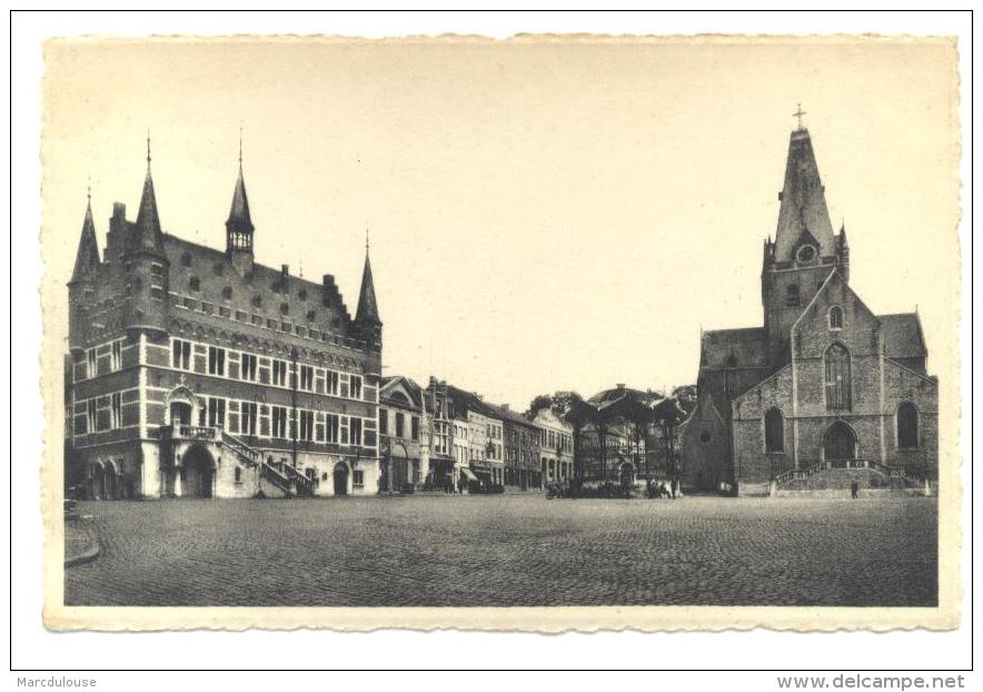 Geraardsbergen (Geeraardsbergen). Grammont. De Grote Markt - Stadhuis - Sint-Bartholomeuskerk. Grand´place, Hôtel Ville. - Geraardsbergen