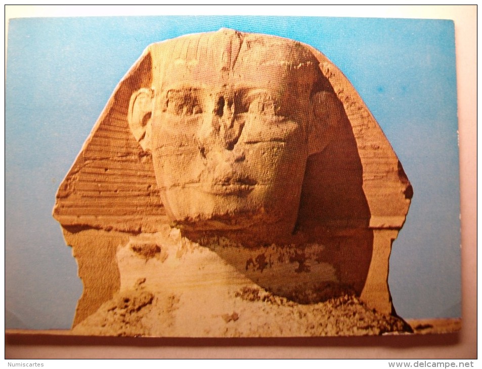 Carte Postale Egypte Gizeh The Head Of Famous Sphinx (circulée Voir Timbre) - Gizeh