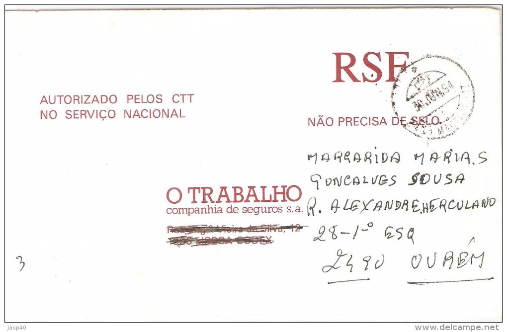 CARTA CIRCULADA EM PORTUGAL - Storia Postale