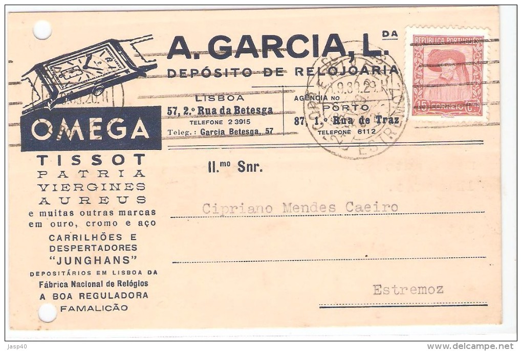 POSTAL CIRCULADO EM PORTUGAL - Covers & Documents