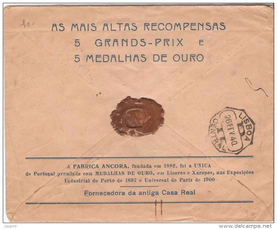 CARTA CIRCULADA DE PORTUGAL PARA FRANÇA - Covers & Documents