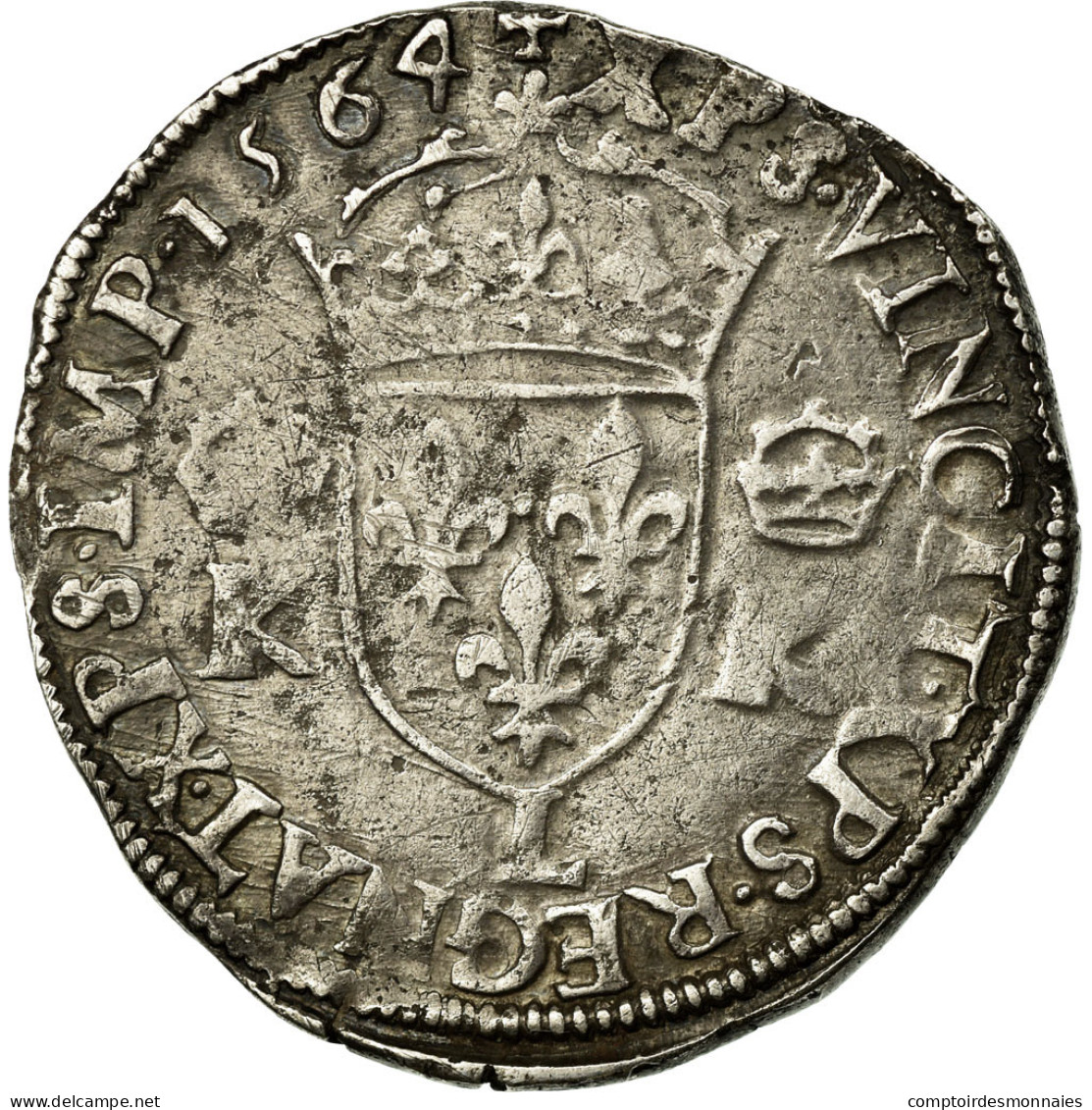 Monnaie, France, Teston, 1564, Bayonne, TB+, Argent, Duplessy:1069 - 1560-1574 Charles IX