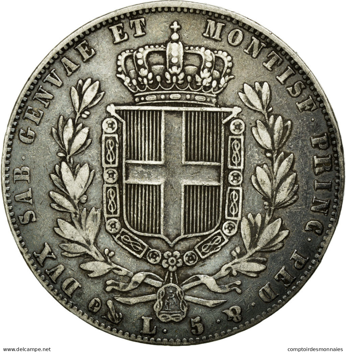 Monnaie, États Italiens, SARDINIA, Carlo Alberto, 5 Lire, 1849, TTB, Argent - Piémont-Sardaigne-Savoie Italienne