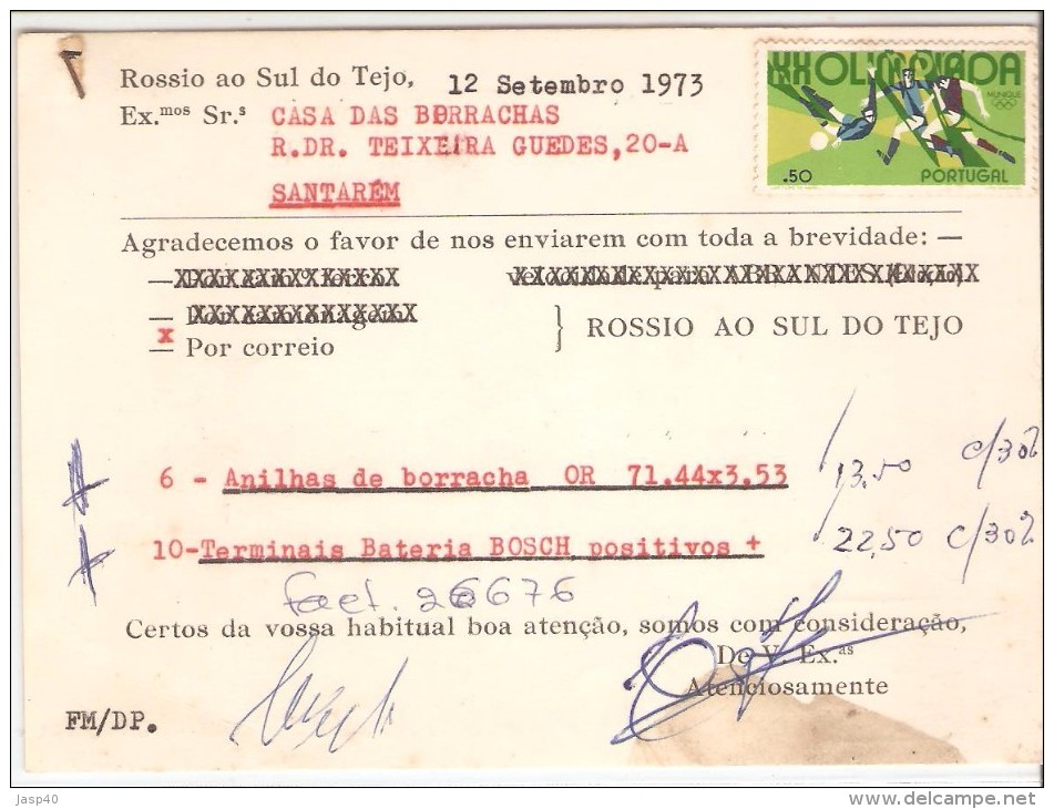 POSTAL CIRCULADO EM PORTUGAL - Briefe U. Dokumente