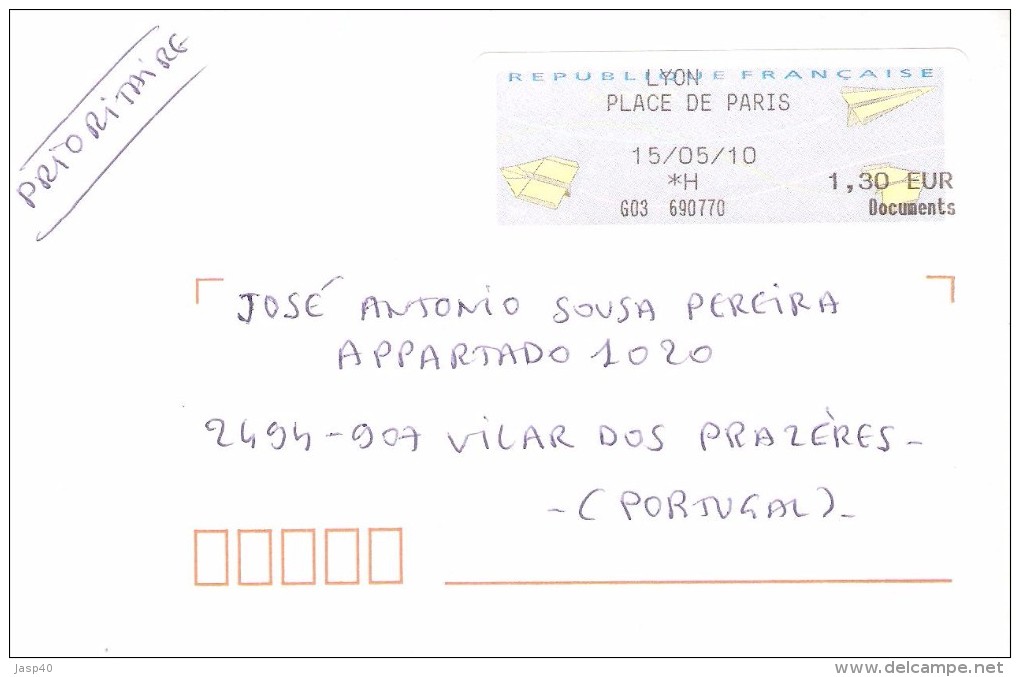 CARTA CIRCULADA DE FRANÇA PARA PORTUGAL - Storia Postale