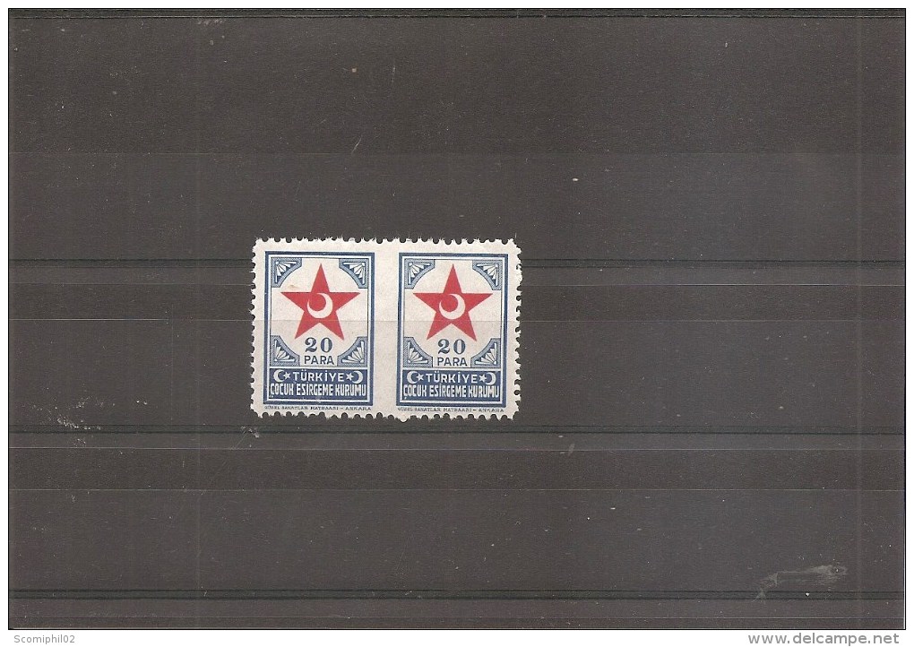 Turquie ( Bienfaisance 91 XXX -MNh- En Paire : Curiosité : Non Dentelé Au Centre à Voir) - Timbres De Bienfaisance