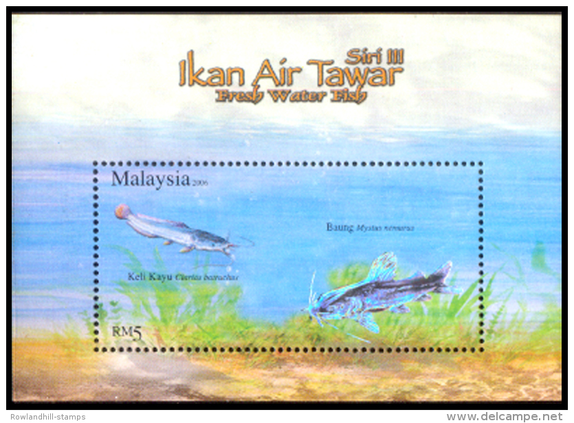Malaysia, 2006, HOLOGRAM, Fresh Water Fish, Miniature Sheet, MS, MNH, Odd, Unusual, Unique, Fauna, Marine. - Hologramme