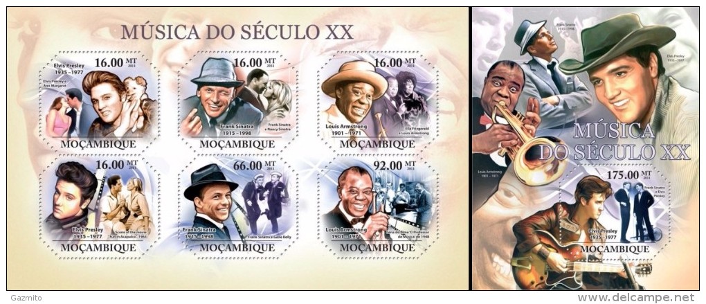 Mozambico 2011, Music, Elvis, Sinatra, Armstrong, 6val In BF +BF - Elvis Presley