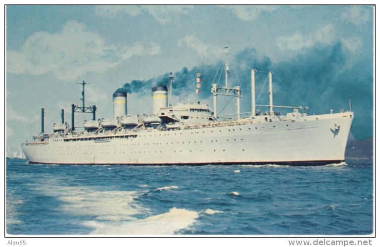US Naval Ship 'General Alexander' (T-AP 122) Transport Ship, C1950s Vintage Postcard - Warships