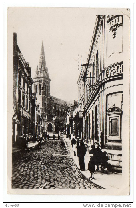 CAUDRY--1949--Rue Roger Salengro (animée,église),cpsm 14 X 9 N° 22 éd Réant--Beau Cachet  CAUDRY--59 - Caudry