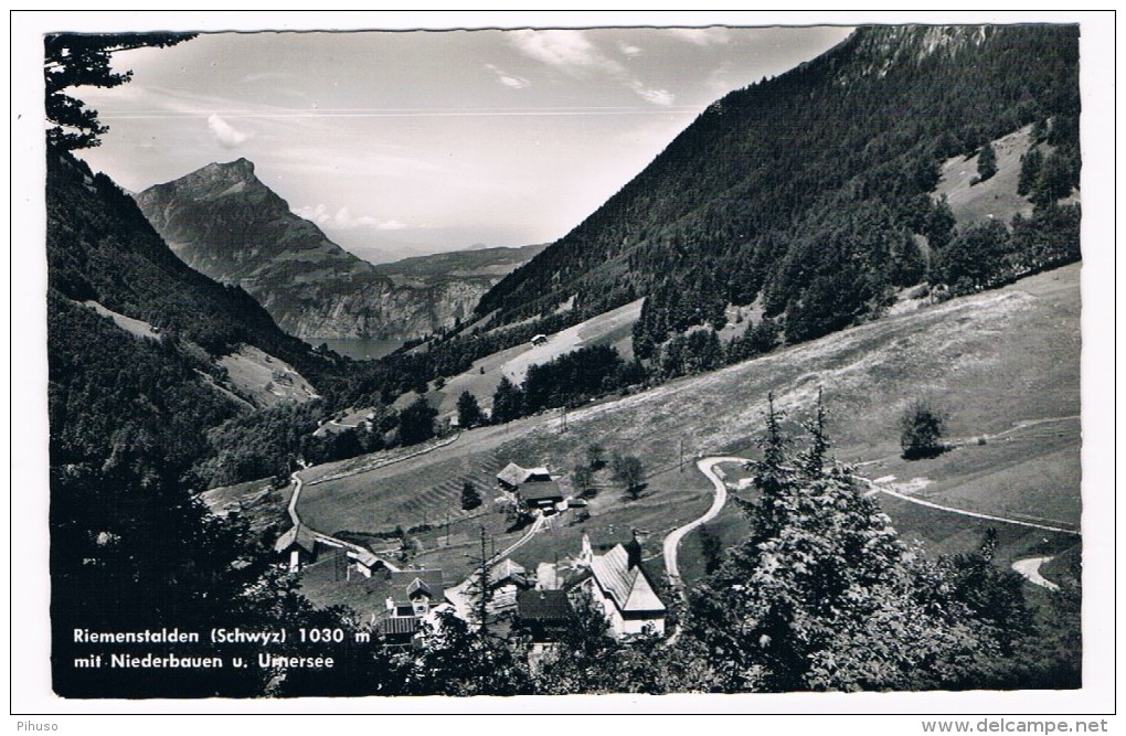 CH-3595   RIEMENSTALDEN ; Mit Niederbauen U. Urnersee - Riemenstalden