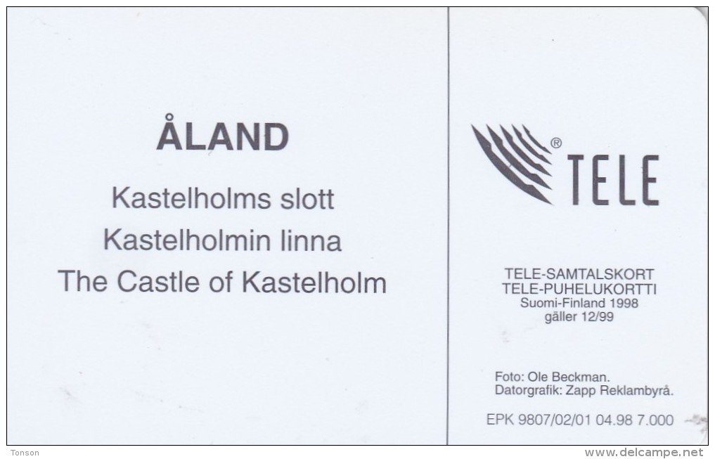 Aland, D-159, The Kastelholm Castle, Only 7.000, 2 Scans. - Aland