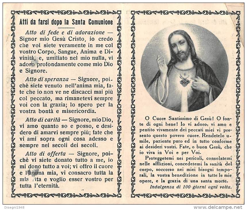 04440 "CASELLE T.SE (TO) - PARR. S. GIOVANNI EVANGELISTA - 1932- RICORDO COMUN. PASQ." IMMAGINE RELIG. ORIGIN. - Santini