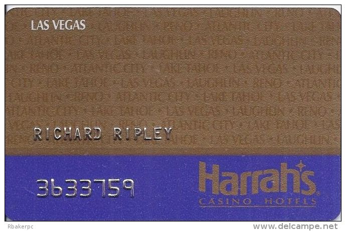 Harrah's Casino Las Vegas NV 1st Issue Slot Card  ...[RSC]... - Casino Cards