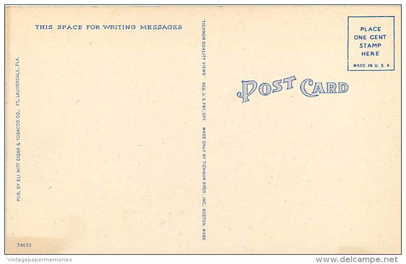 184937-Florida, Fort Lauderdale, Post Office, Linen Postcard, Tichnor Bros No 74610 - Fort Lauderdale