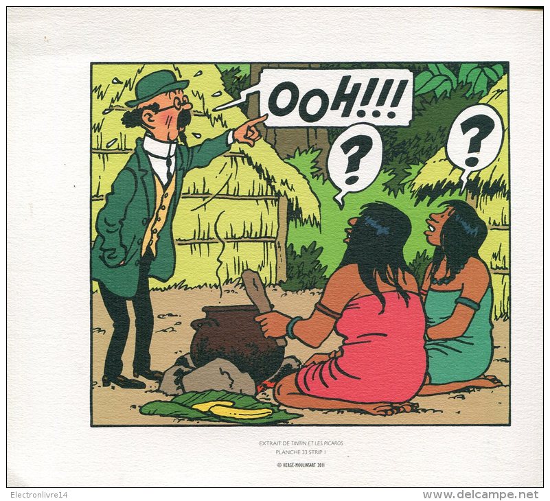 Magnifique  Serigraphie  Ou Lithographie  Ex Libris  24x19   Cm  Tintin  Et Les Picaros - Illustrateurs G - I
