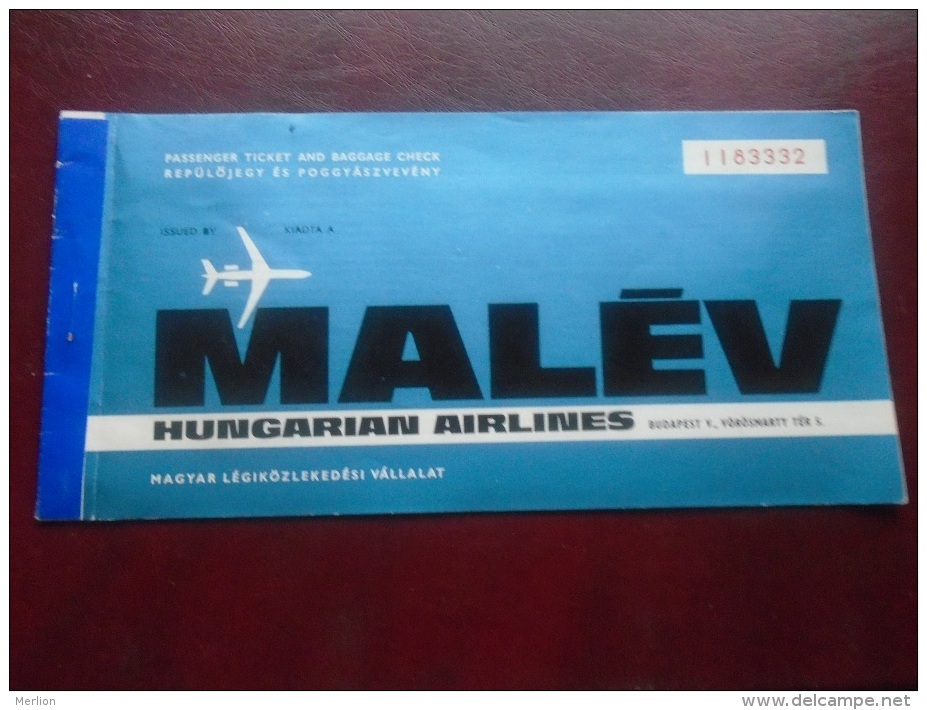 Hungary  MALEV Airline  Ticket Budapest Dubrovnik  1974      D133576.25 - Europa