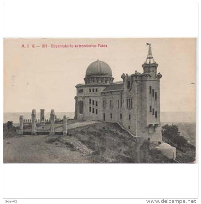 BCNTP3596CPA-LFTD2425TATSC.Tarjeta Postal De BARCELONA.Edificios,arboles Y OBSERVATORIO ASTRONOMICO FABRA En BARCELONA - Otros & Sin Clasificación